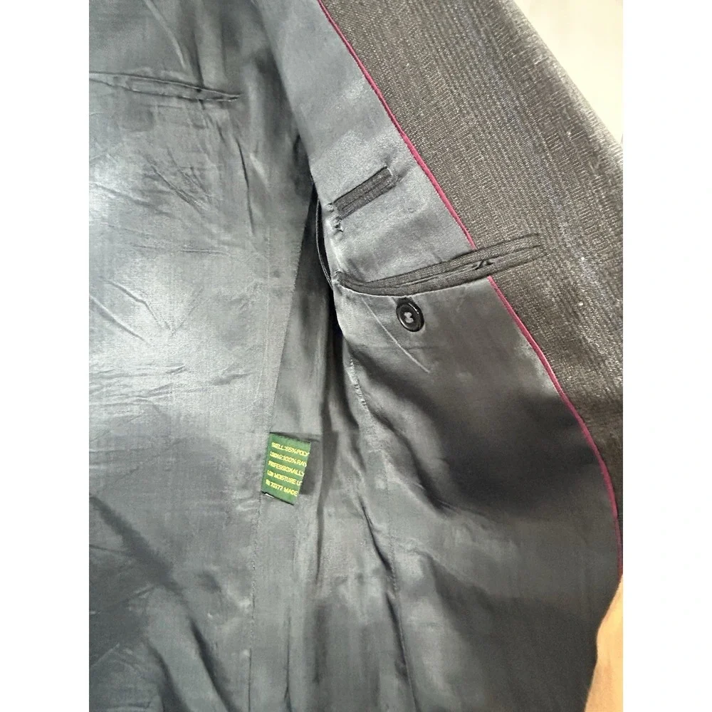 Hunting Horn Classics Men's Gray Wool Blend 40 Suit 29S‎ Pleated Pants Vintage